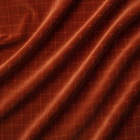 Checked Velvet - Burnt Sienna